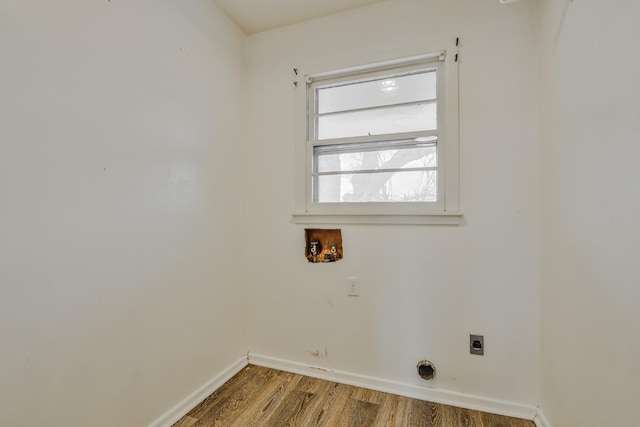 laundry area with washer hookup, hardwood / wood-style floors, and hookup for an electric dryer