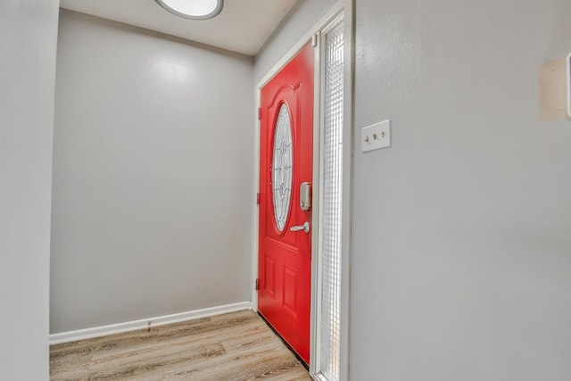 entrance foyer with light hardwood / wood-style flooring