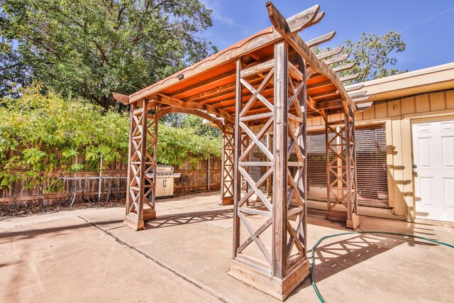 view of patio featuring grilling area