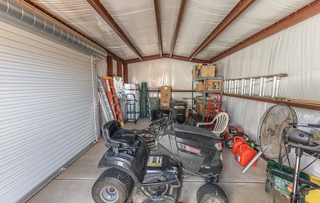 garage featuring metal wall