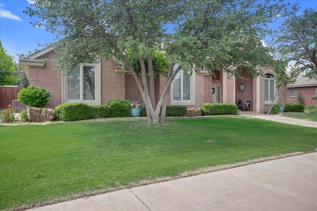 view of front facade with a front lawn