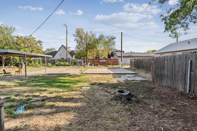 view of yard with a patio area