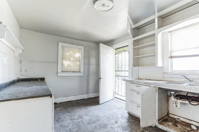 kitchen with white cabinetry