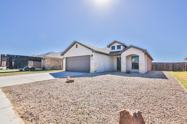 view of front of home with a garage