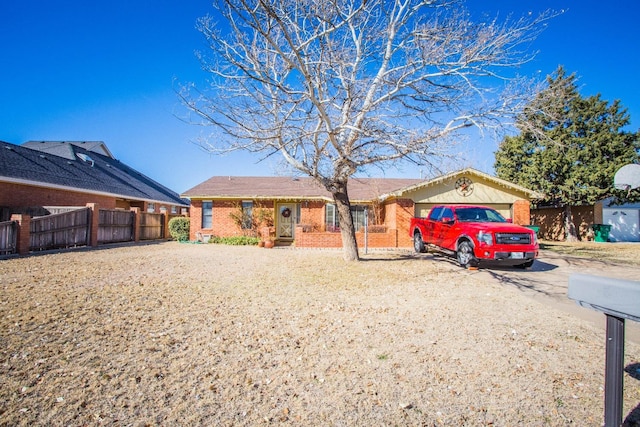 view of single story home