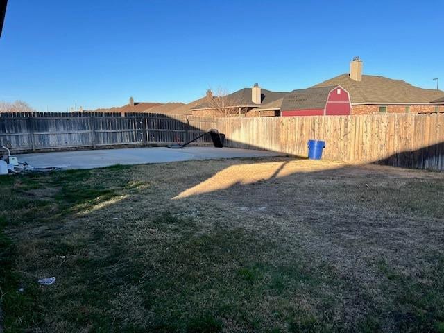 view of yard with fence