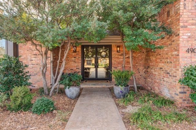 doorway to property with french doors