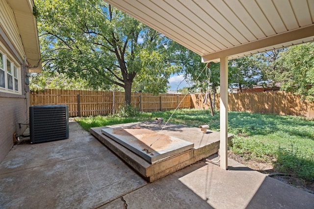 view of patio / terrace with central AC unit