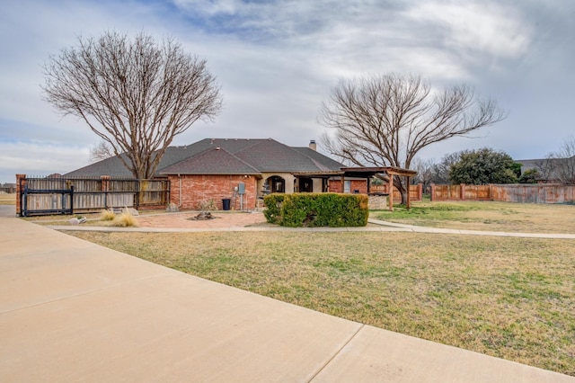 exterior space featuring a front lawn