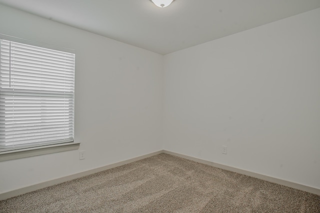 spare room with baseboards and carpet floors