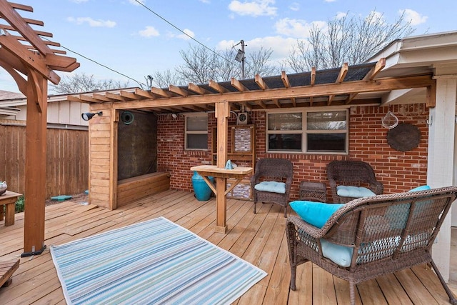 4405 56th St, Lubbock, TX 79414 - wooden terrace with a pergola