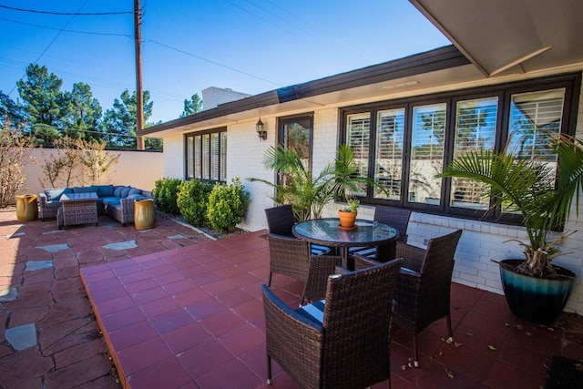 view of patio / terrace featuring an outdoor hangout area