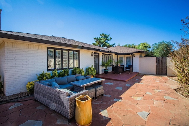 view of patio with outdoor lounge area