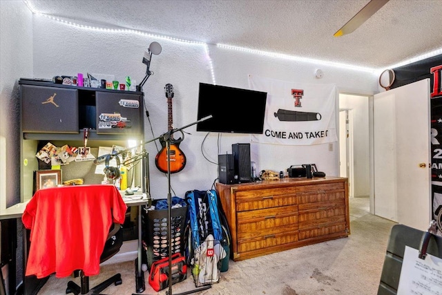 interior space featuring a textured ceiling