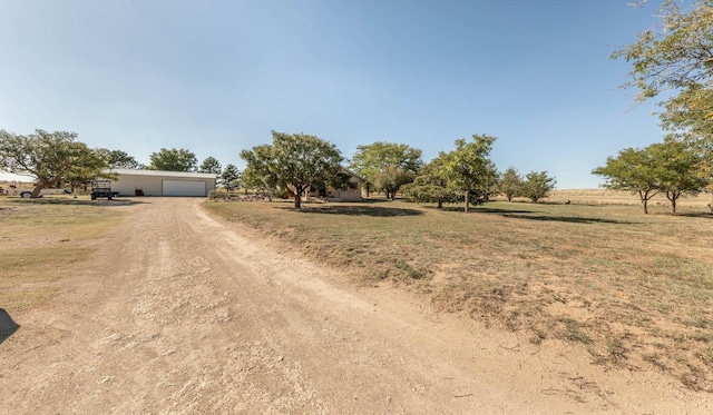 view of road with a rural view