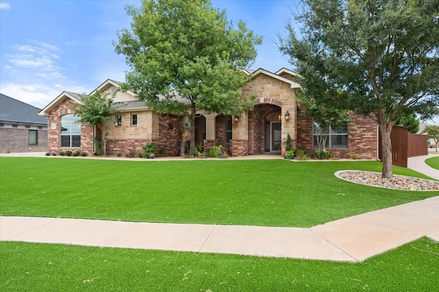 view of front of house with a front yard