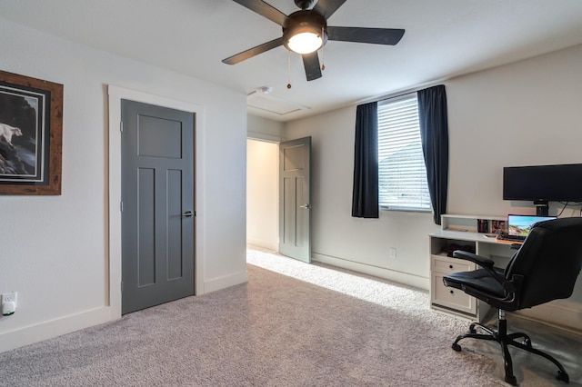 office area with light colored carpet