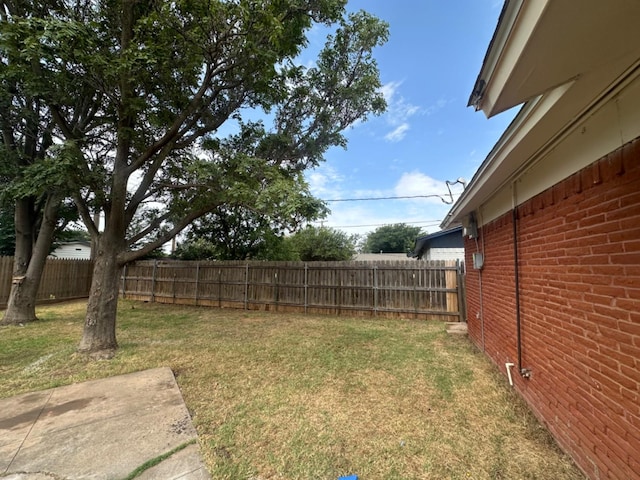 view of yard with a patio area