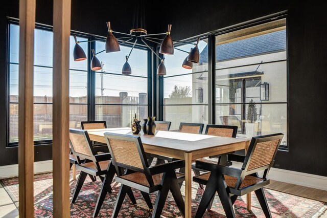 dining room with wood-type flooring