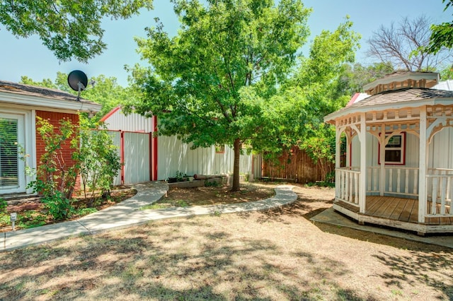 view of yard featuring a gazebo