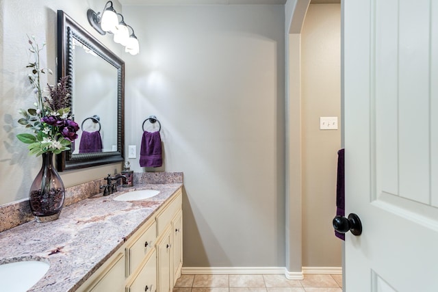 bathroom featuring vanity and tile patterned floors