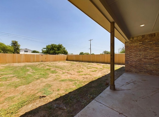 view of yard featuring a patio area