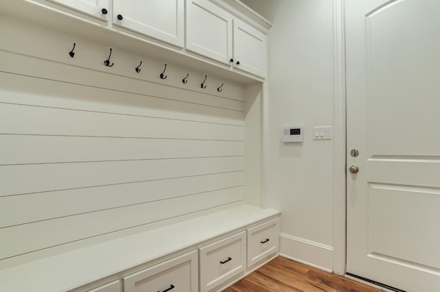 mudroom featuring light hardwood / wood-style floors