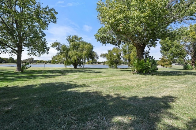 view of yard featuring a water view