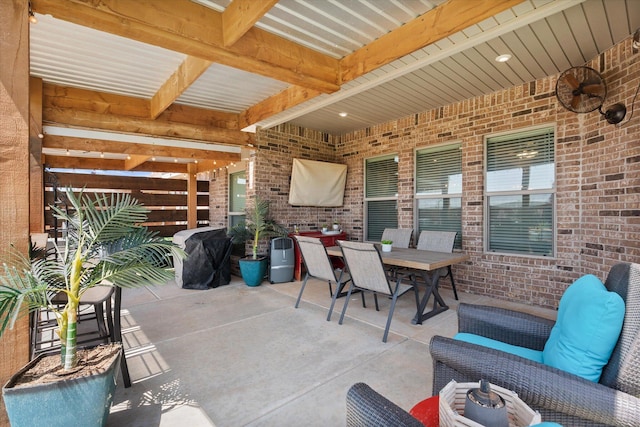 view of patio with outdoor dining area