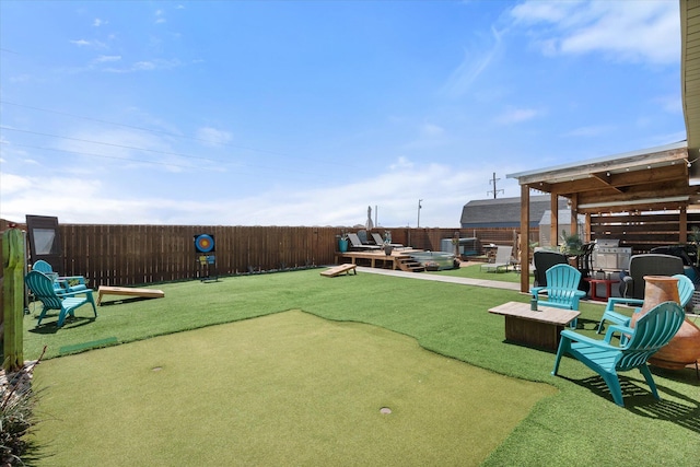 view of yard with fence