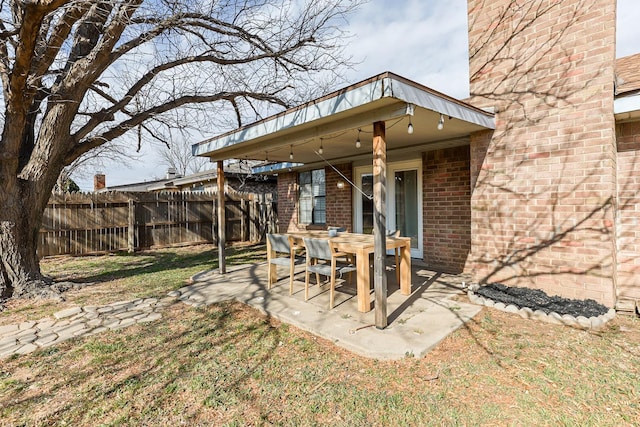 view of yard with a patio area and fence