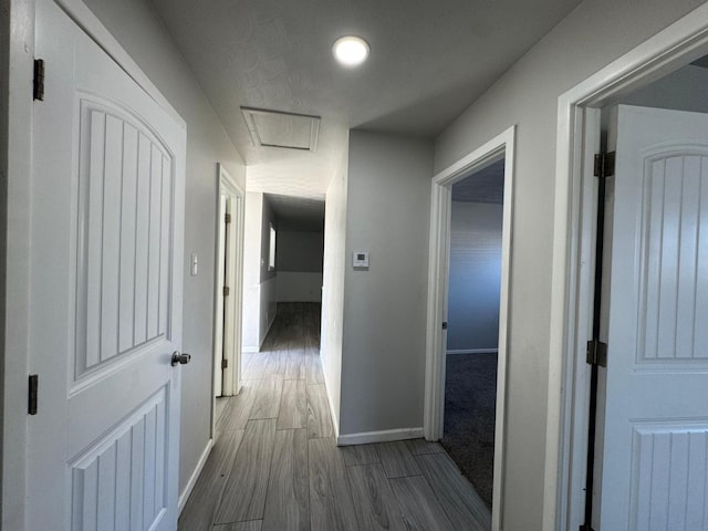 hall featuring light hardwood / wood-style flooring