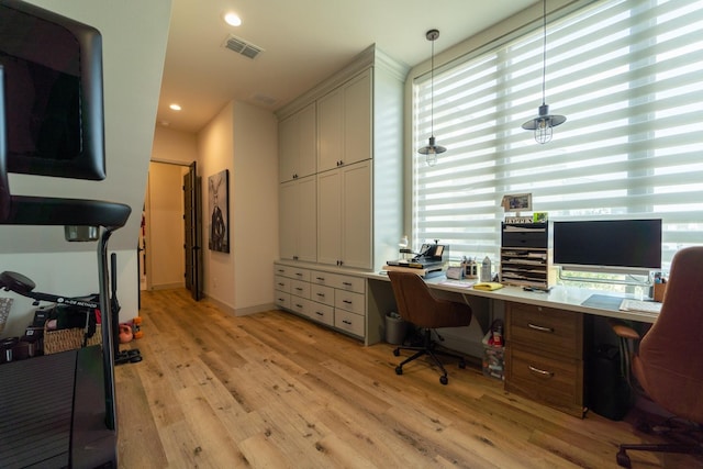 office featuring light hardwood / wood-style floors