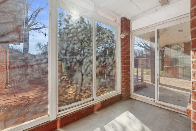 view of unfurnished sunroom