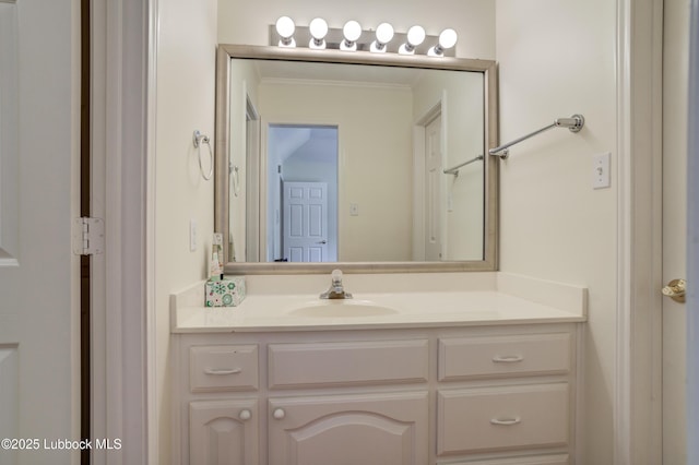4801 Amherst St, Lubbock, TX 79416 - bathroom with vanity and crown molding