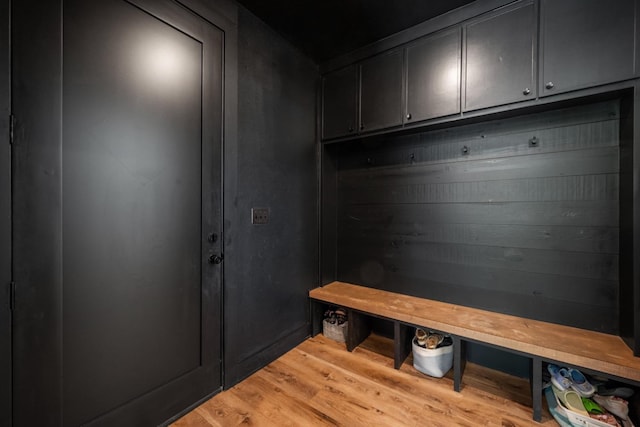 mudroom featuring light wood-type flooring