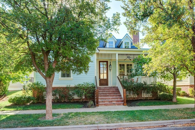 view of front facade featuring a porch