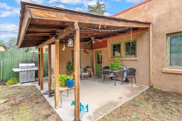 view of patio with grilling area