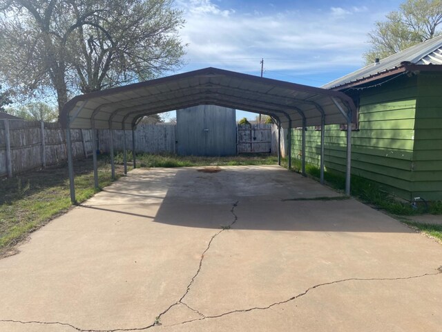 view of car parking featuring a carport