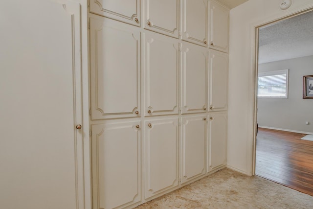 interior details with hardwood / wood-style floors and a textured ceiling