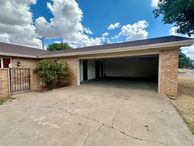 view of garage