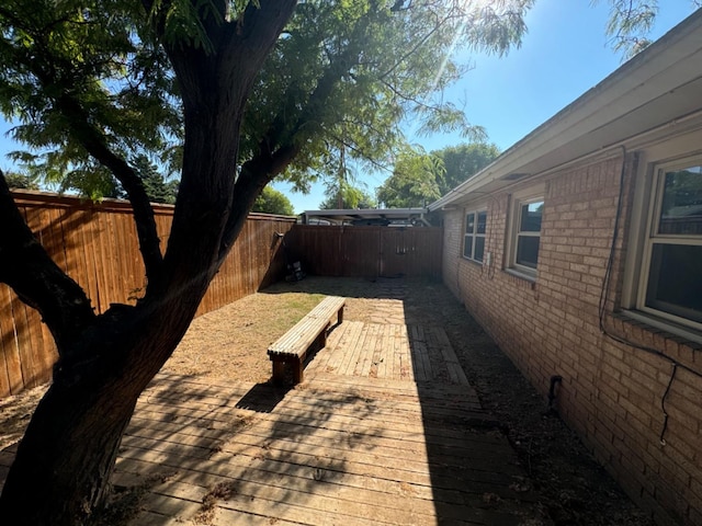 view of yard with a deck