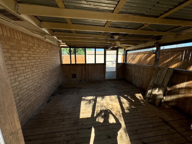 wooden terrace with ceiling fan