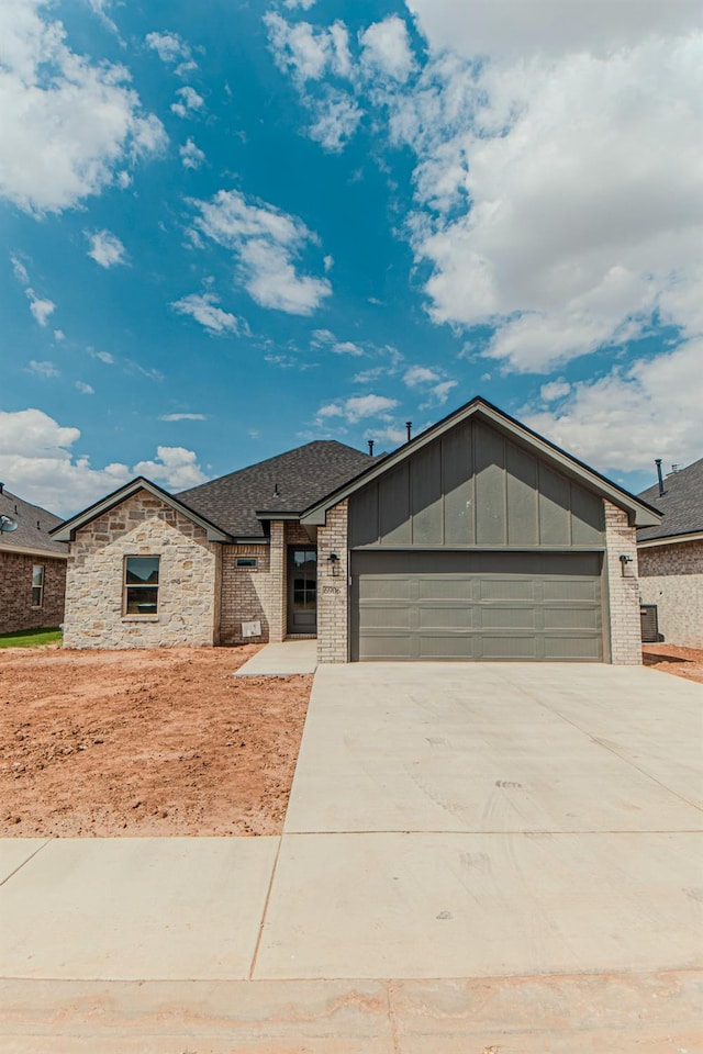 view of front of home with a garage