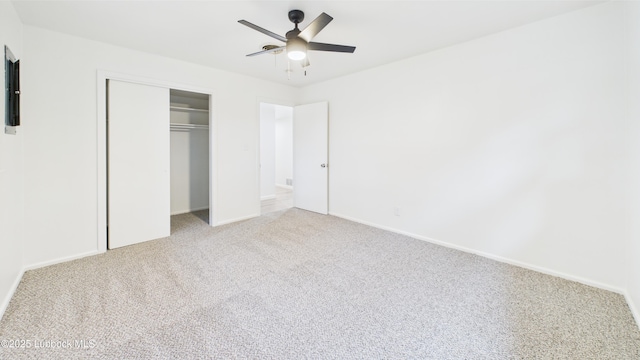 3811 42nd St, Lubbock, TX 79413 - unfurnished bedroom featuring carpet flooring, a closet, and ceiling fan