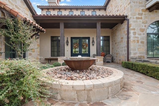 doorway to property featuring french doors