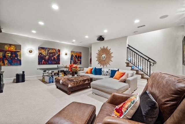 view of carpeted living room