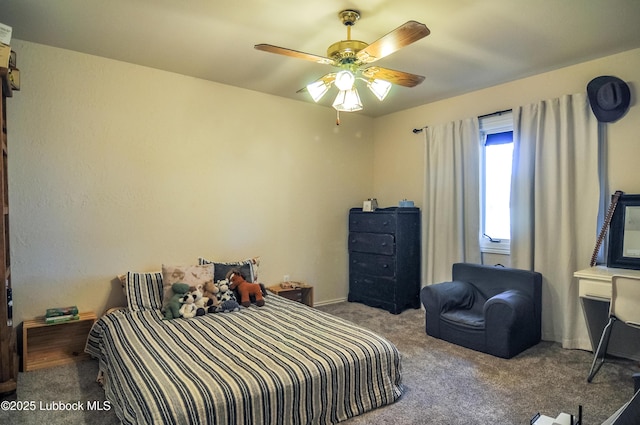 5309 77th St, Lubbock, TX 79424 - carpeted bedroom featuring a ceiling fan