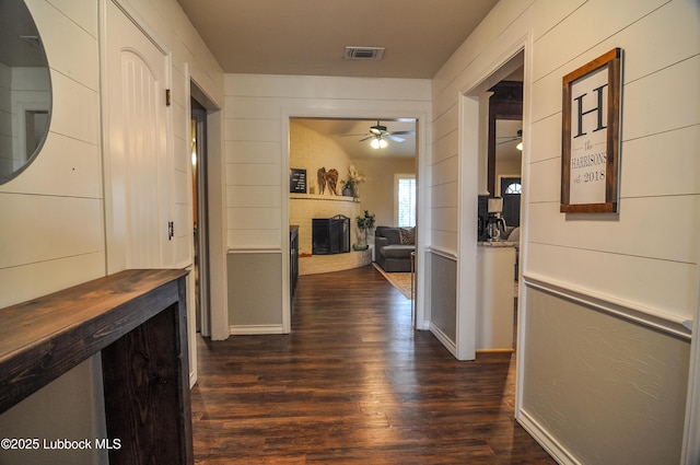 5309 77th St, Lubbock, TX 79424 - hallway with dark wood-style flooring