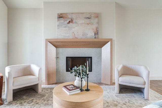 sitting room featuring light wood-type flooring